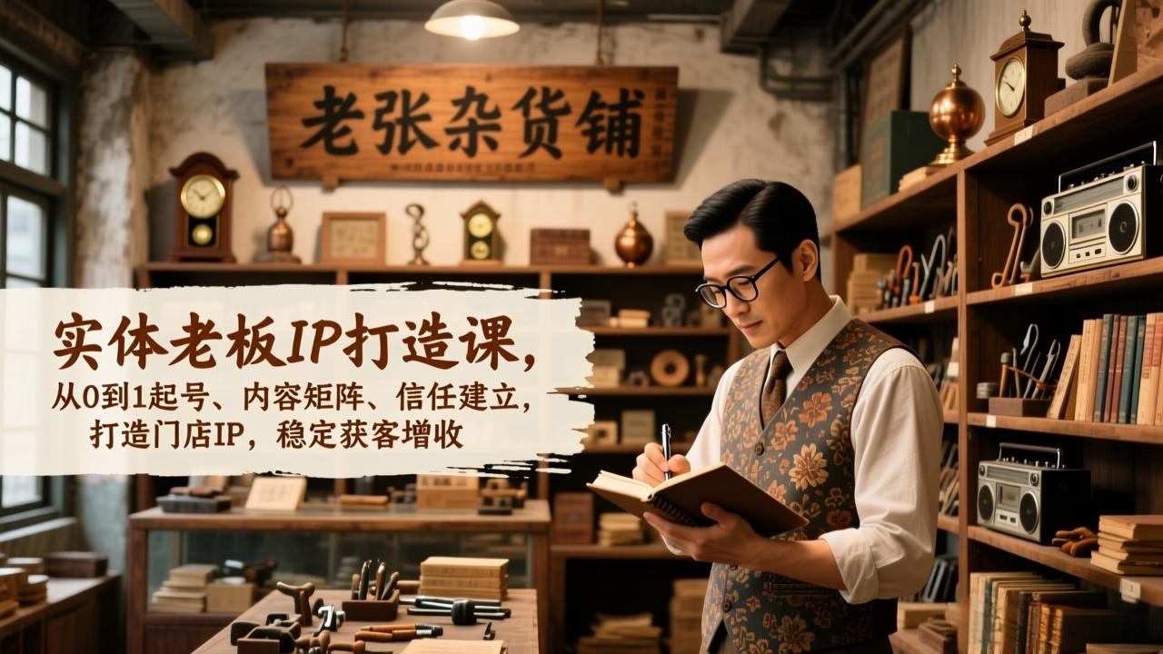 实体老板IP打造课，从0到1起号、内容矩阵、信任建立，打造门店IP，稳定获客增收-卿云社