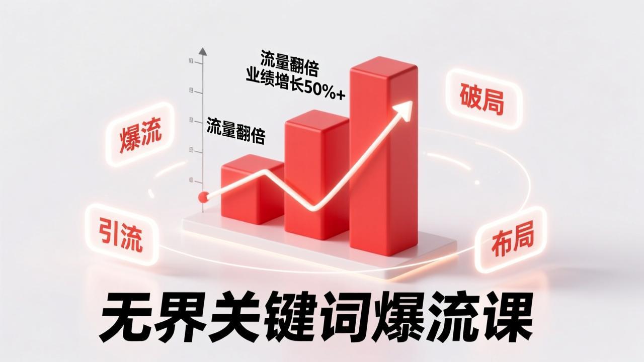 无界关键词爆流课，破局布局逻辑、阶段精准引流，实现流量翻倍，店铺业绩增长50%+。-卿云社