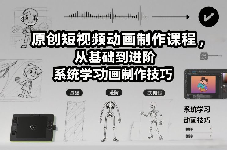 原创短视频动画制作课程，从基础到进阶，系统学习动画制作技巧-卿云社