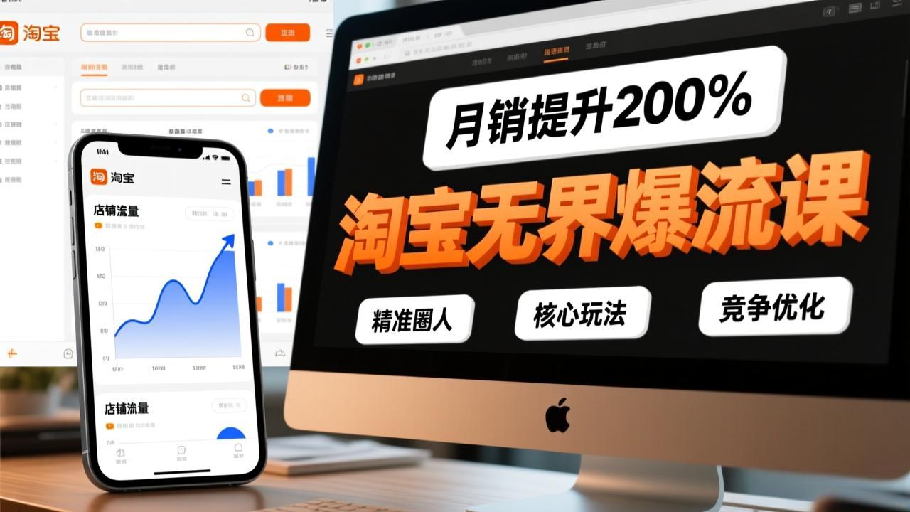 淘宝无界爆流课，精准圈人、核心玩法、竞争优化，快速引爆店铺流量，月销提升200%-卿云社