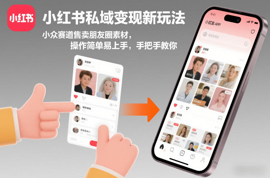 小红书私域变现新玩法，小众赛道售卖朋友圈素材，操作简单易上手，手把手教你-卿云社