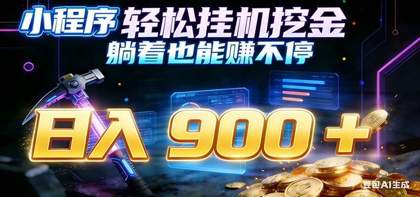 小程序挂机挖金，自动赚金币换现金，多号并行日入900+，轻松搞副业-卿云社