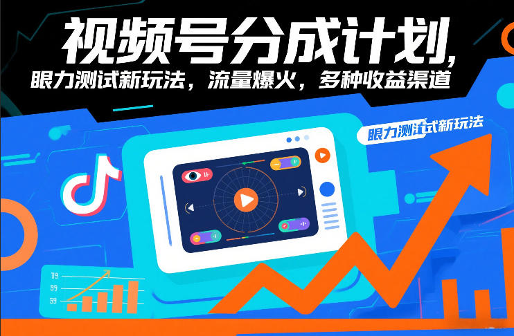 视频号分成计划，眼力测试新玩法，流量爆火，多种收益渠道-卿云社