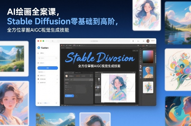 AI绘画全案课，Stable Diffusion零基础到高阶，全方位掌握AIGC视觉生成技能-卿云社