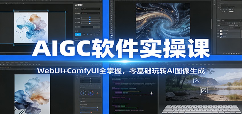 AIGC软件实操课：WebUI+ComfyUI全掌握，零基础玩转AI图像生成-卿云社