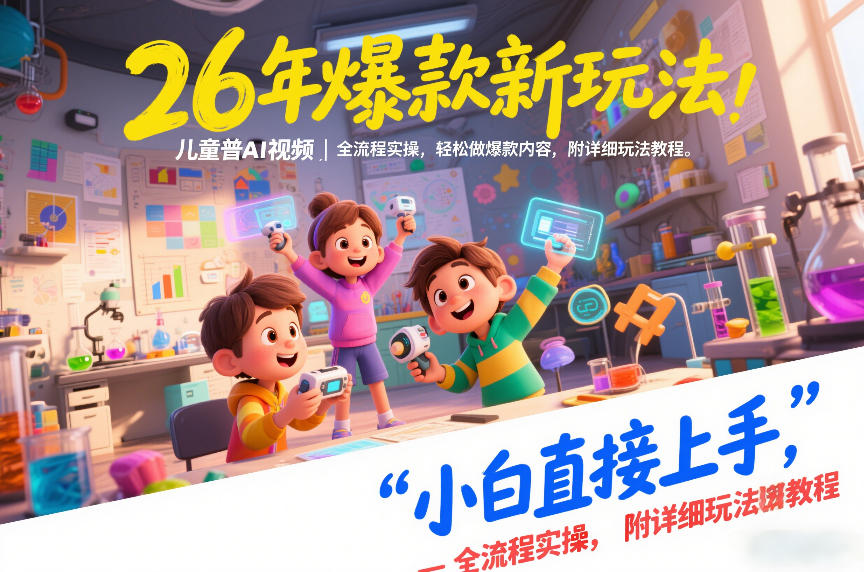 26年爆款新玩法，儿童科普AI视频，全流程实操，轻松做爆款内容，小白直接上手，附详细玩法教程-卿云社
