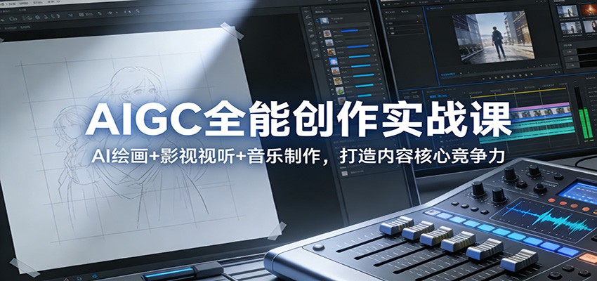 AIGC全能创作实战课：AI绘画+影视视听+音乐制作，打造内容核心竞争力-卿云社