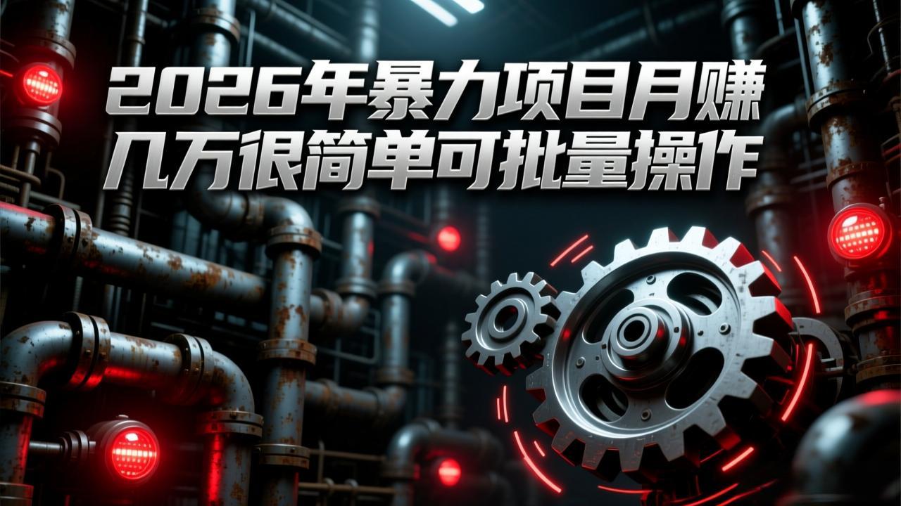2026年暴力项目月赚几万很简单可批量操作，成本低，利润大-卿云社