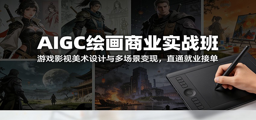 AIGC绘画商业实战班：游戏影视美术设计与多场景变现，直通就业接单-卿云社