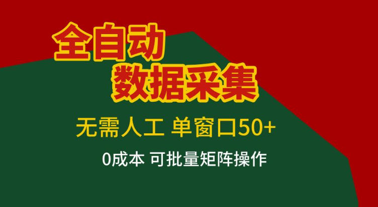 全自动数据采集，无需人工，单窗口50+，0成本可批量矩阵操作【揭秘】-卿云社