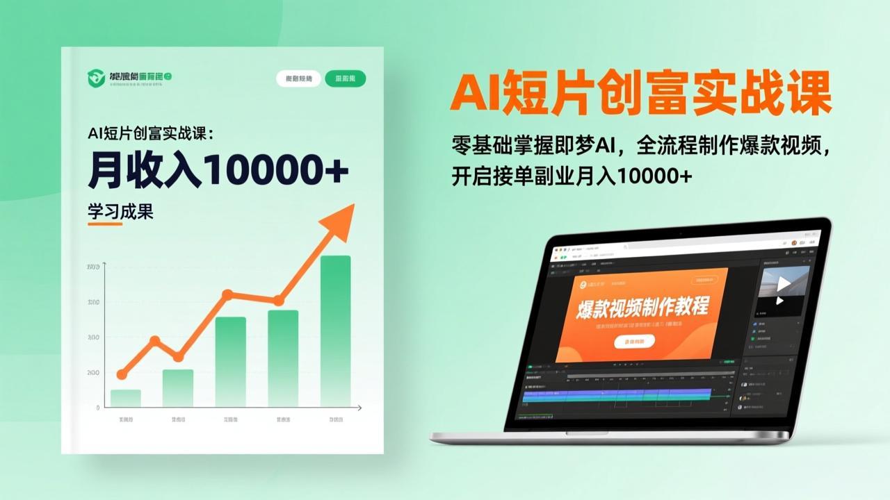 AI短片创富实战课：零基础掌握即梦AI，全流程制作爆款视频，开启接单副业月入10000+(更新-卿云社