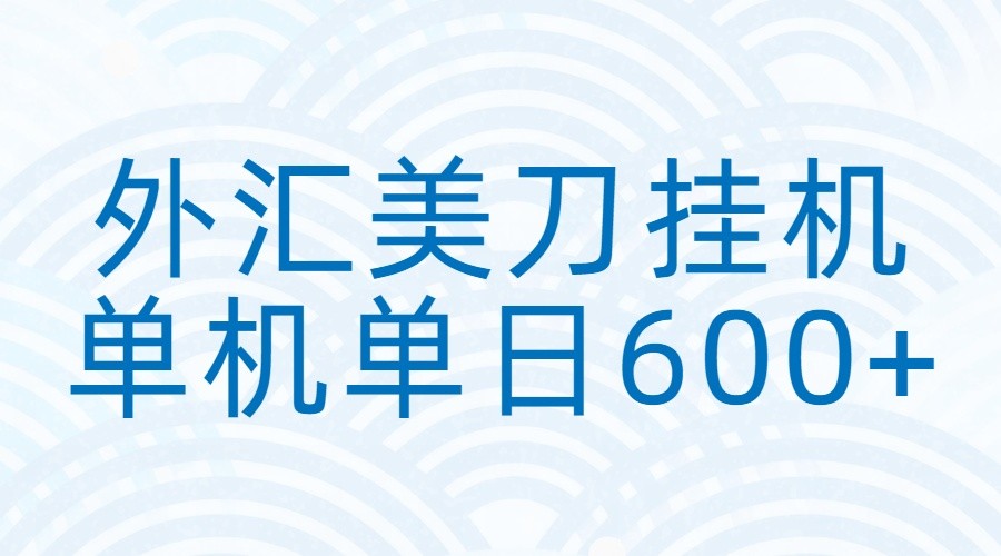 外汇美刀挂机：全自动挂机赚美金，单机600+-卿云社