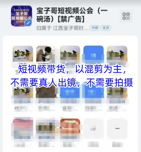 宝子哥头部团队短视频带货，以混剪为主，不需要真人出镜，不需要拍摄【更新26年1月】-卿云社