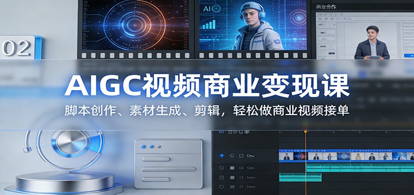 AIGC视频商业变现课：脚本创作、素材生成、剪辑，轻松做商业视频接单-卿云社