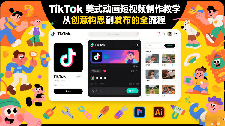 TikTok美式动画短视频制作教学，从创意构思到发布的全流程-卿云社