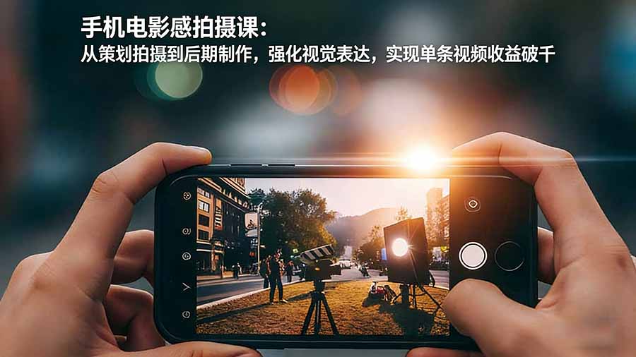 手机电影感拍摄课：从策划拍摄到后期制作，强化视觉表达，实现单条视频收益破千-卿云社