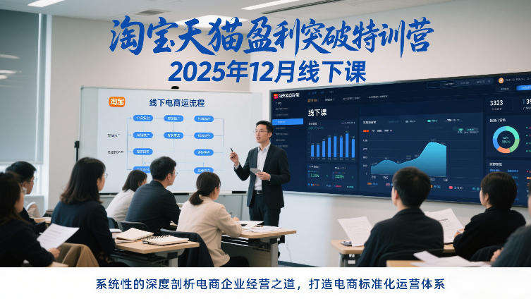 淘宝天猫盈利突破特训营25年12月线下课，系统性的深度剖析电商企业经营之道，打造电商标准化运营体系-卿云社