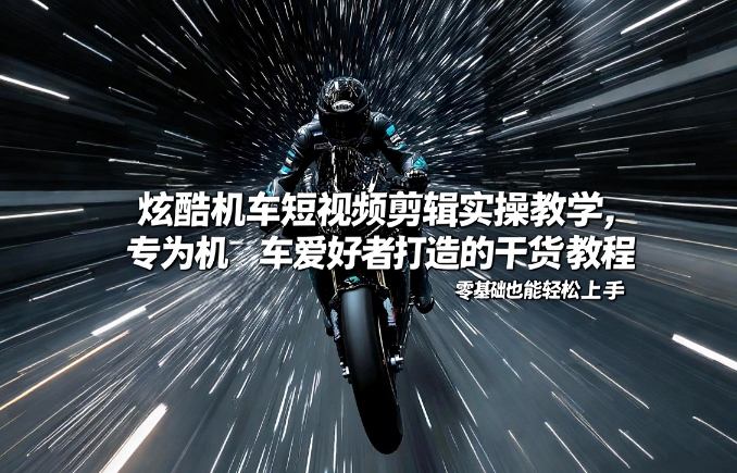 炫酷机车短视频剪辑实操教学，专为机车爱好者打造的干货教程，零基础也能轻松上手-卿云社