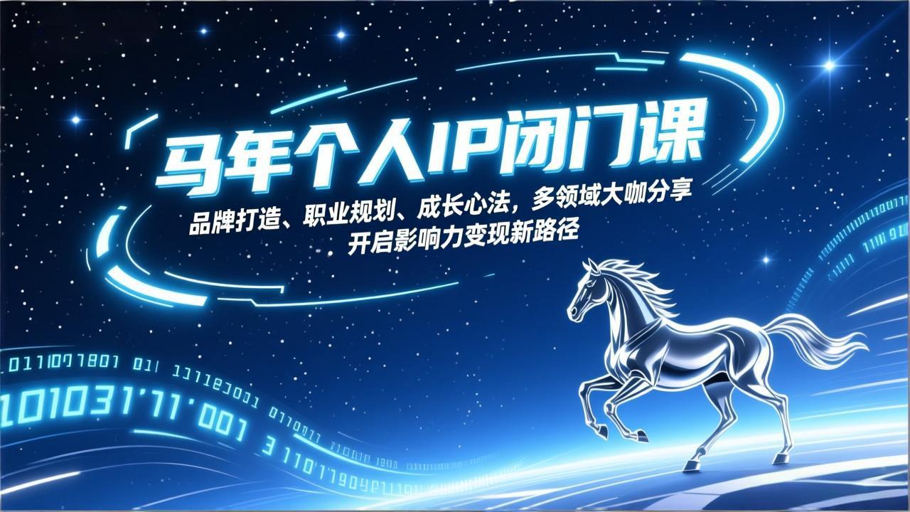 马年个人IP闭门课，品牌打造、职业规划、成长心法，多领域大咖分享，开启影响力变现新路径-卿云社