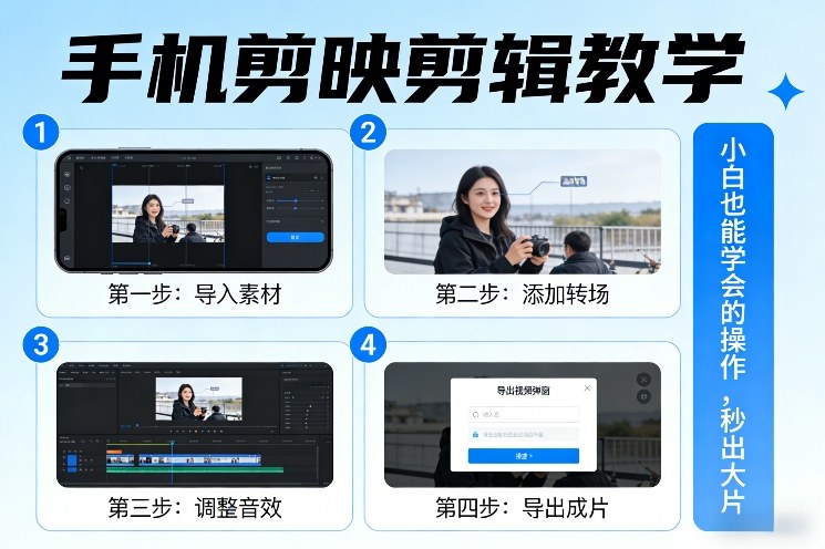手机剪映剪辑教学，小白也能学会的操作，秒出大片-卿云社