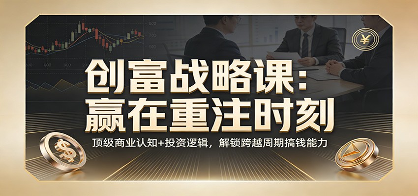 《创富战略课：赢在重注时刻》顶级商业认知+投资逻辑，解锁跨越周期搞钱能力-卿云社