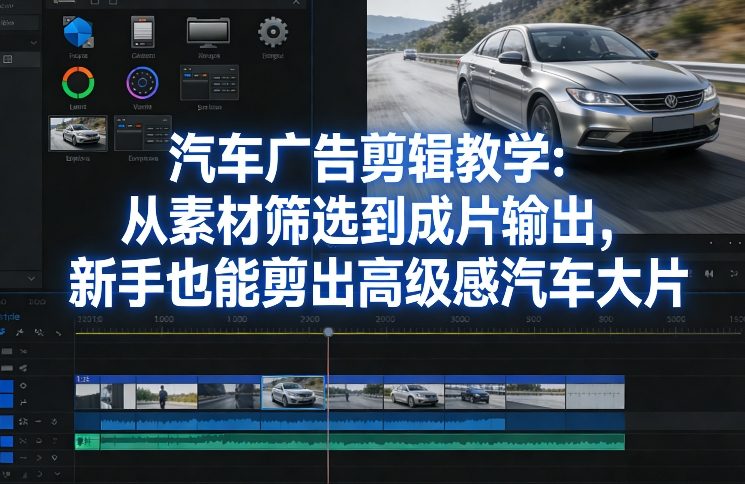汽车广告剪辑教学：从素材筛选到成片输出，新手也能剪出高级感汽车大片-卿云社