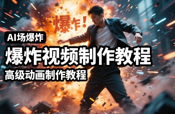 AI场景爆炸视频制作教程，利用人物实拍视频制作出高级的动画特效-卿云社