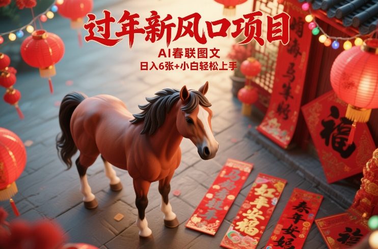 过年新风口项目，用ai春联图文，日入6张+小白轻松上手【揭秘】-卿云社