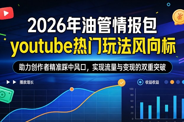 2026年油管情报包，youtube热门玩法风向标，助力创作者精准踩中风口，实现流量与变现的双重突破(更新)-卿云社