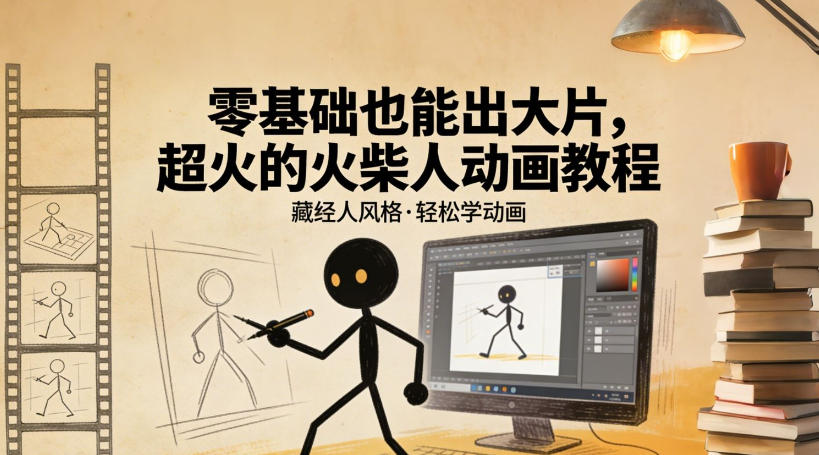 零基础也能出大片，超火的火柴人动画教程(藏经人风格)-卿云社