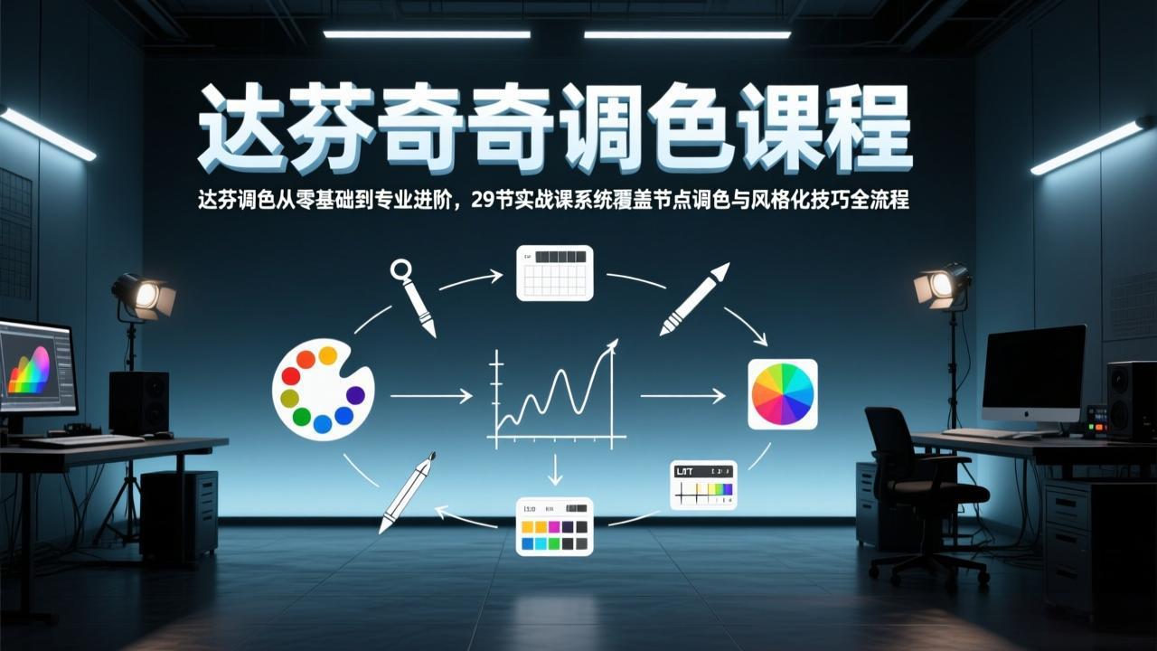 达芬奇调色从零基础到专业进阶，29节实战课系统覆盖节点调色与风格化技巧全流程-卿云社