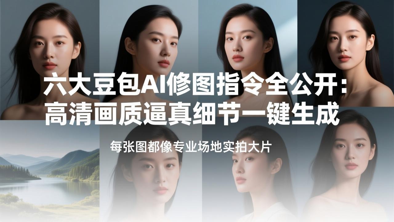 六大豆包AI修图指令全公开：高清画质逼真细节一键生成，每张图都像专业场地实拍大片-卿云社