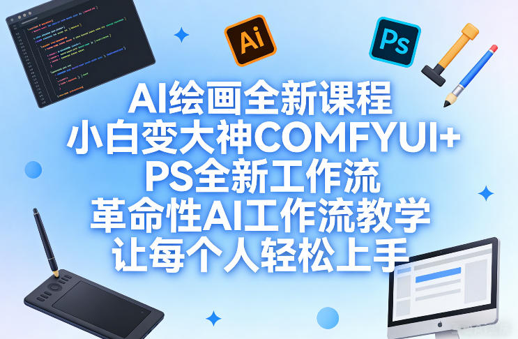 AI绘画全新课程，小白变大神COMFYUI+PS全新工作流，革命性AI工作流教学，让每个人轻松上手-卿云社