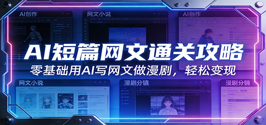 AI短篇网文通关攻略：零基础用AI写网文做漫剧，轻松变现-卿云社