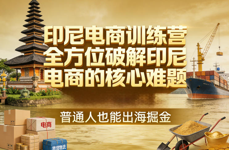 印尼电商训练营，全方位破解印尼电商的核心难题，普通人也能出海掘金-卿云社