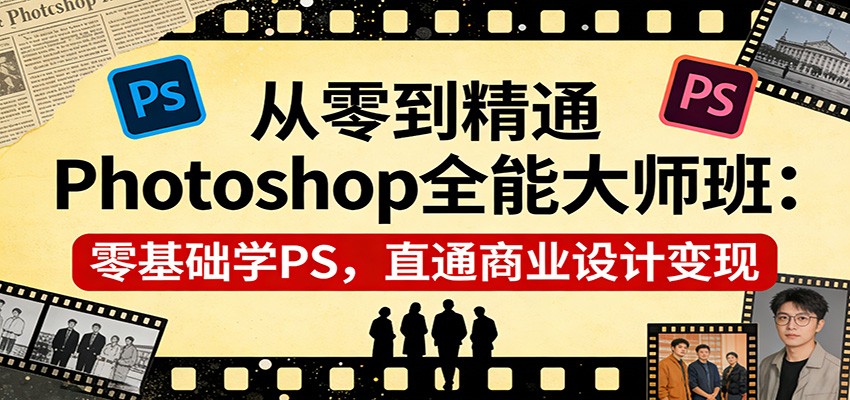 从零到精通Photoshop全能大师班：零基础学PS，直通商业设计变现-卿云社