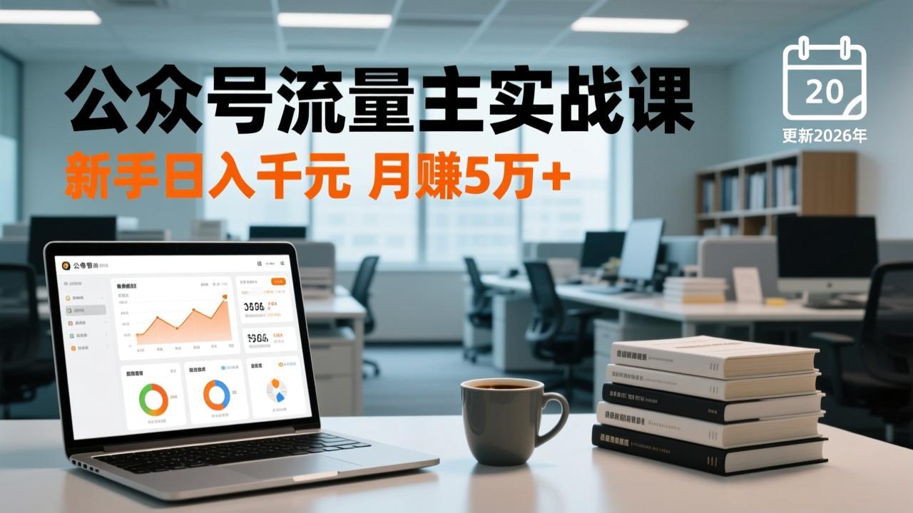 公众号流量主实战课-更新26年3月，爆文写作、流量池运营、多平台分发，新手日入千元月赚5w+-卿云社