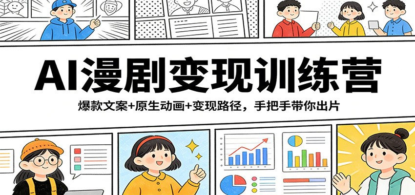 AI漫剧变现训练营：爆款文案+原生动画+变现路径，手把手带你出片-卿云社