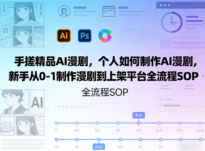 手搓精品AI漫剧，个人如何制作AI漫剧，新手从0-1制作漫剧到上架平台全流程SOP-卿云社