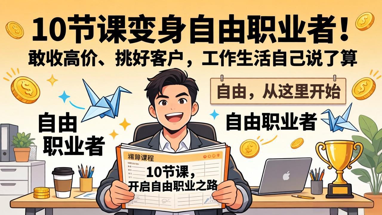 10 节课变身自由职业者！敢收高价、挑好客户，工作生活自己说了算-卿云社