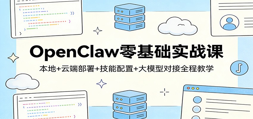 OpenClaw零基础实战课：本地+云端部署+技能配置+大模型对接全程教学-卿云社
