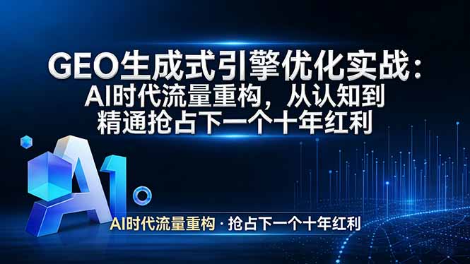 GEO 生成式引擎优化实战：AI时代流量重构，从认知到精通抢占下一个十年红利-卿云社