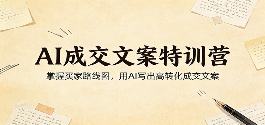 AI成交文案特训营：掌握买家路线图，用AI写出高转化成交文案-小艾项目网