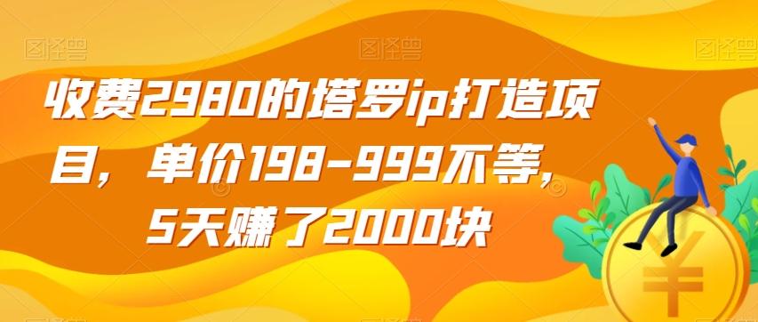 收费2980的塔罗ip打造项目，单价198-999不等，5天赚了2000块【揭秘】-卿云社