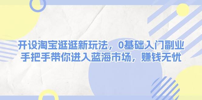 开设淘宝逛逛新玩法，0基础入门副业，手把手带你进入蓝海市场，赚钱无忧-小艾项目网