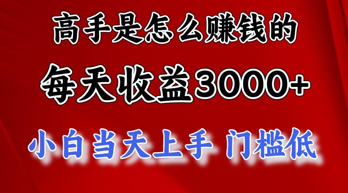 高手是怎么赚钱的,一天收益3000+,闷声发财项目,不是一般人能看懂的-卿云社