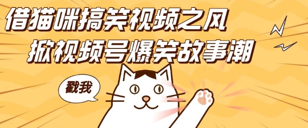 借猫咪搞笑视频之风，掀视频号爆笑故事潮，轻松日入四位数，无门槛快速入门!-卿云社