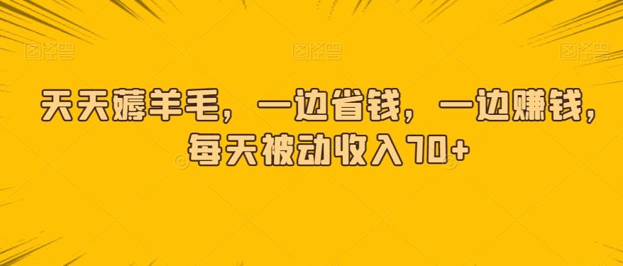 天天薅羊毛，一边省钱，一边赚钱，每天被动收入70+-卿云社