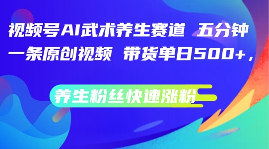 视频号AI武术养生赛道，五分钟一条原创视频，带货单日几张，养生粉丝快速涨粉【揭秘】-卿云社