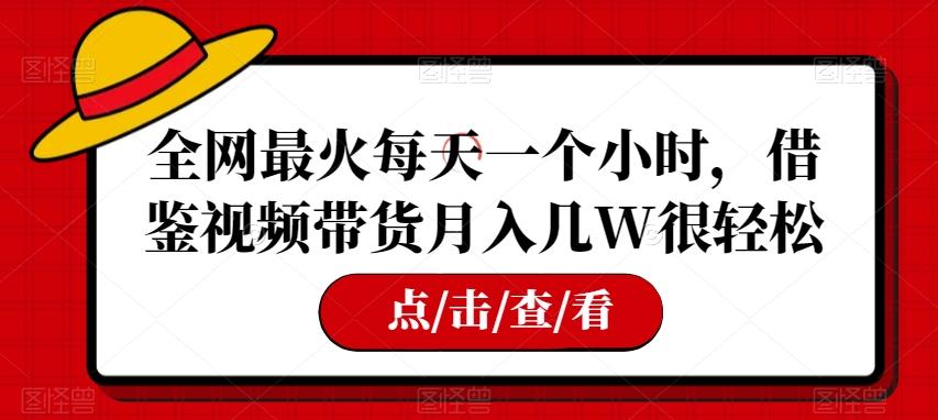 全网最火每天一个小时，借鉴视频带货月入几W很轻松【揭秘】-卿云社